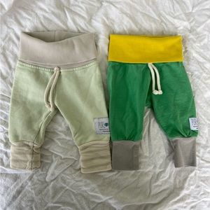 0-6 month Purllamb sweatpants green & yellow, and mint colored